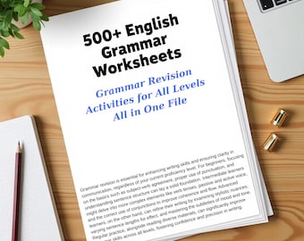 ESL Grammar Worksheets Bundle | 500+ Activities & Quizzes (Printable PDF)