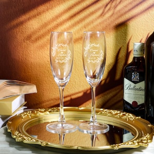 Personalized Wedding Toast Champagne Flute, Wedding Gifts,Groom and Bride Champagne Flute, Toasting Flutes for Couples, Bride and Groom