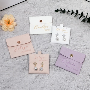 Bridesmaid Earrings 18k Gold Plated, Bridal Party Gift Ideas, Maid of Honor Jewelry Bridesmaid Gifts Earrings, Bridesmaid Jewelry Pouch