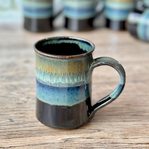 Wheel thrown pottery mug in Tempest 14-16oz straight style / coffee mug | stoneware pottery mug | SOLD INDIVIDUALLY