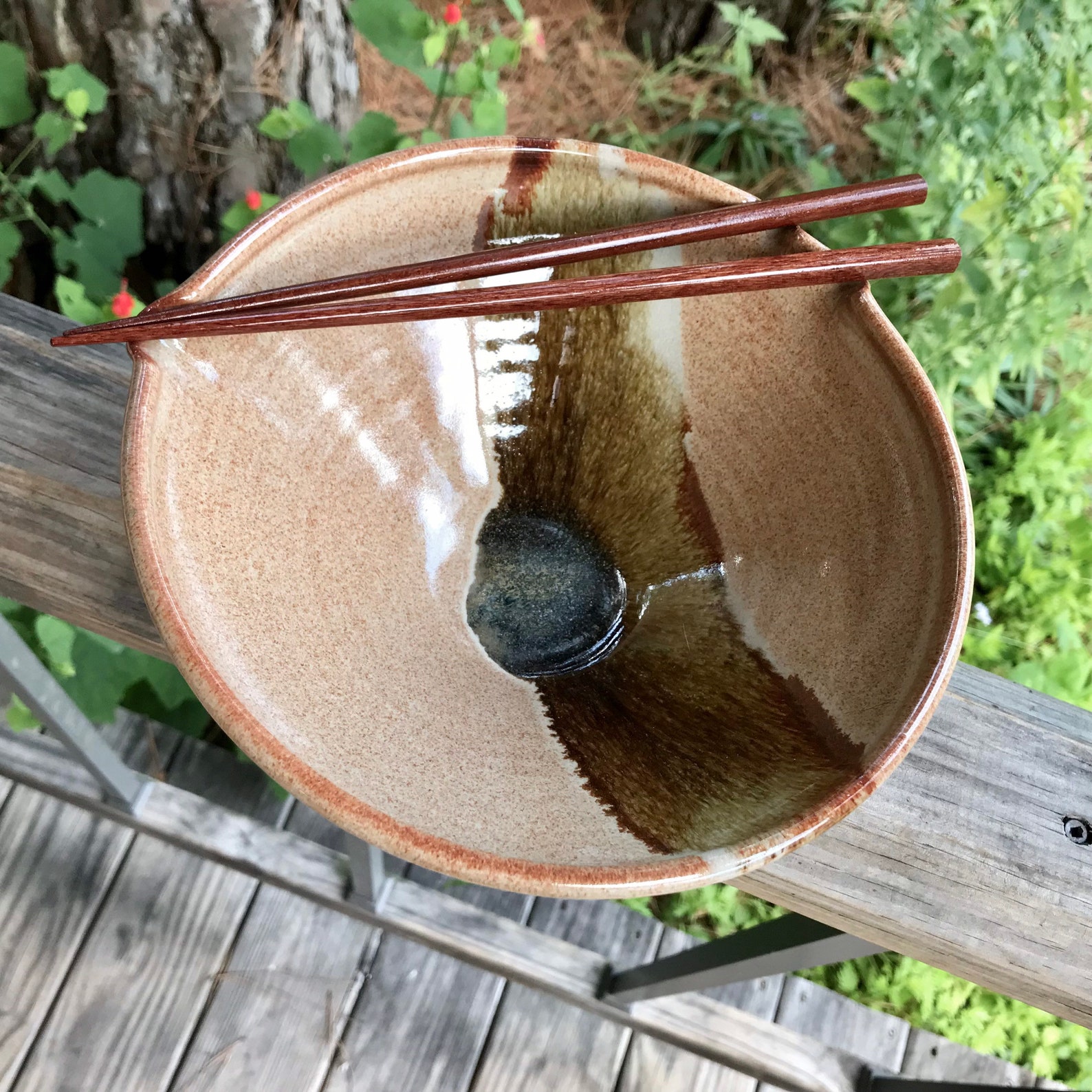 Chopstick holder bowl in Desert glaze. Wheel thrown pottery w/ Etsy