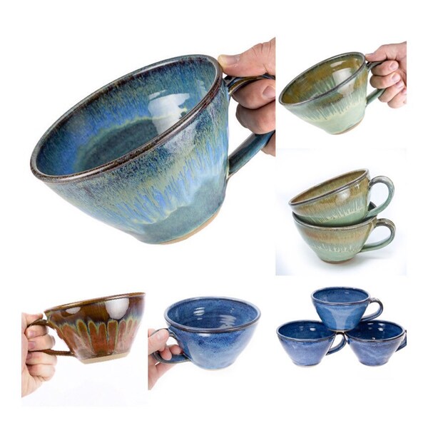 Sopa de cerámica Taza de su elección de glaze. Rueda lanzada de gres / Chili Bowl / Latte Mug / Soup bowl / MADE TO ORDER - Permita hasta 6-8 semanas