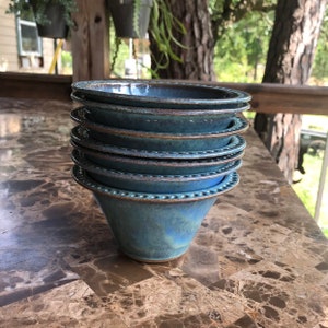 Earring Bowl in Rain Glaze foggy green/blue jewelry bowl/ earring dish/ earring organizer/ earring display now in stock & ready to ship image 7