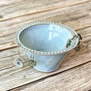 Ceramic Earring Bowl in pale Sky Blue Glaze