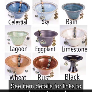 Earring Bowl in Rain Glaze foggy green/blue jewelry bowl/ earring dish/ earring organizer/ earring display now in stock & ready to ship image 10