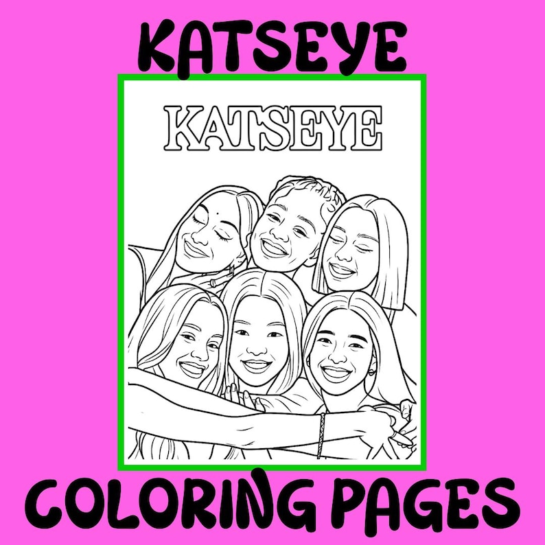 KATSEYE Printable Coloring Pages, Adult Art Therapy, Relaxation Designs ...