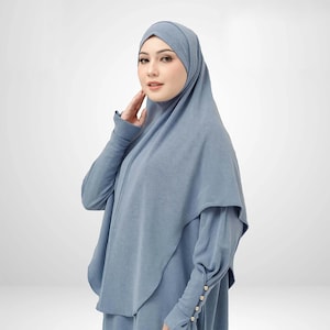 Effortless Misty Knit Instant Hijab | Slip-On Muslim Headscarf | Modest & Elegant Daily Wear | Breathable Lightweight Jersey