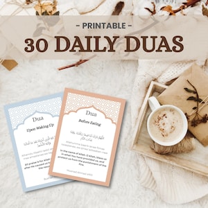 Dagelijkse islamitische duakaarten | Afdrukbare gebedsherinnering moslim | Versterk Iman met authentieke dua's | Digitale pdf-download