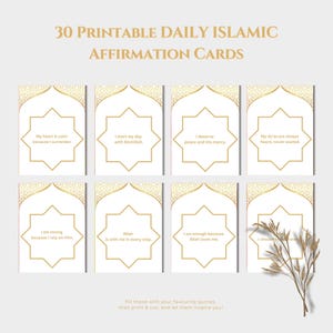 Daily Islamic Affirmation Cards | Muslim Woman Motivation Tool | Spiritual Mindset Boost | Canva Printable PDF Download