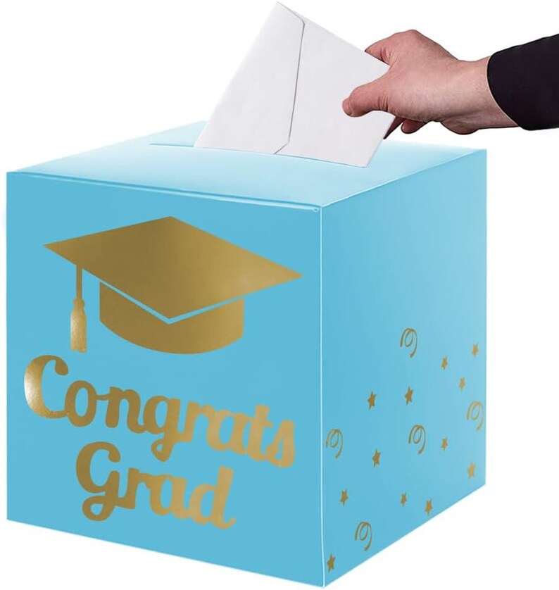 Graduation Card Box Holder, Congrats Grad Card Collection Box, Foldable ...