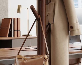 Perchero de madera resistente con 8 ganchos, ajustable en 3 tamaños, organizador independiente para la entrada del dormitorio o la oficina.