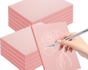 Láminas de espuma para manualidades: bloques rosas para tallar, sellos, plantillas y manualidades.