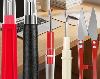 Juego de descosedores con tijeras de acero inoxidable – Herramientas para quitar puntadas en manualidades de costura