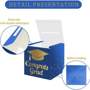 Graduation Card Box Holder, Congrats Grad Card Collection Box, Foldable Cardboard Graduation Party Decor, Gift Table Box 2026 image 4