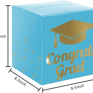 Graduation Card Box Holder, Congrats Grad Card Collection Box, Foldable Cardboard Graduation Party Decor, Gift Table Box 2026 image 2