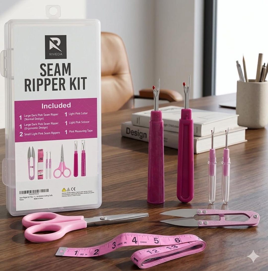 7pc Seam Ripper Sewing Kit With Scissors and Measuring Tape | Quilting ...