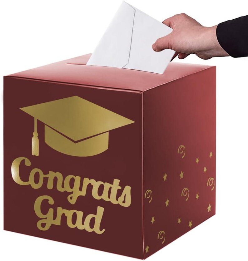Graduation Card Box Holder, Congrats Grad Card Collection Box, Foldable ...