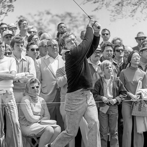 Arnold Palmer na Clínica de Golfe de 1972 – Foto vintage de golfe, arte de parede, PGA, presente para jogador de golfe, presente para pai,