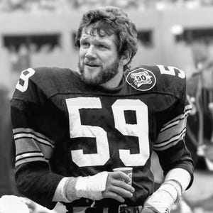 Pittsburgh steeler linebacker #59 Jack Ham during the December 26,82 game with New England at Three Rivers Stadium. Steelers 37  Patroits 14