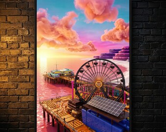 Santa Monica Pier Wall Art Confectionery Fantasy | Los Angeles DIY Print