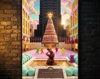 Rockefeller Center Frosted Wonderland Wall Art | New York City Printable Poster