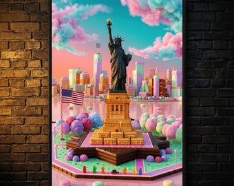 Statue of Liberty Sweet Mirage Wall Art | New York City Printable Artwork