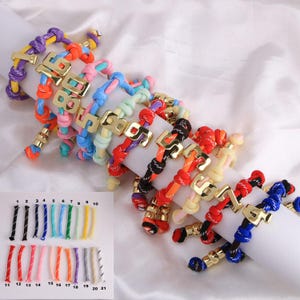 1 pcs Custom Number Knotty Bracelet, Gold-Plated Woven Rope Paracord, Unisex Personalized Jewelry