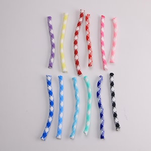 10 Yards,5mm Polyester Paracord for Bag Charms and Necklace Bracelet, Round Patterned Jewelry Cord, Soft Braided Rope, DIY Craft Accessories