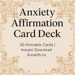 30 druckbare Angst Affirmationskarten | Calm Mind Positive Zitate | Sofortiger Download Mentales Deck | Auralith.co Selbstfürsorgekarten