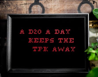 D20 Cross Stitch Wall Art: Handmade D&D Gamer Gift
