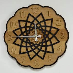 Handmade Beech Wood Wall Clock: Modern Floral Design, Limited Edition