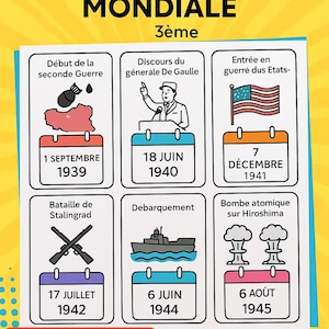 Carte de révision seconde Guerre Mondiale 3 ème