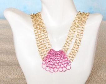 Pink and Gold Chainmaille