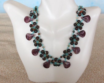 Beaded Flowers Necklace