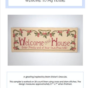 Vampire Welcome DIY cross stitch PDF