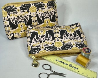 Fox and Bird Zip Pouch