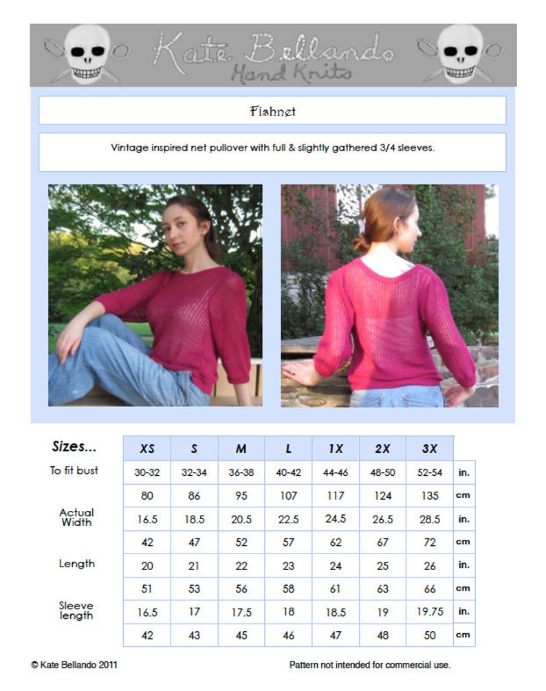 PDF Fishnet Sweater Knitting Pattern Instant Download image 4