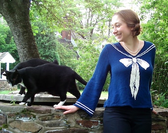 PDF Sailor Sweater Intarsia Knitting Pattern Instant Download