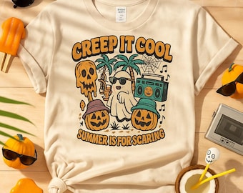 Summerween Ghost T-Shirt: Retro Spooky Summer Tee