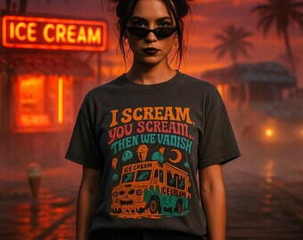 Summerween Horror Tee: Retro Ice Cream Truck, Comfort Colors 1717