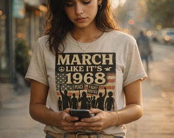 Camiseta de protesta de 1968: Camiseta gráfica retro del movimiento por los derechos civiles