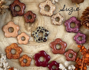 Boucles d’oreilles pampilles interchangeables SUZIE – Argile polymère pailletée | Bijoux artisanaux faits main girly, cadeau femme original