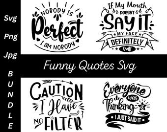 Paquete SVG de citas sarcásticas divertidas: Archivos de corte humorísticos (descarga digital)