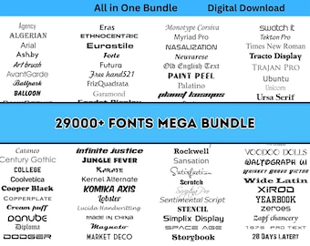 Paquete de más de 29 000 megafuentes: fuentes cursivas, manuscritas, para Procreate, para bodas, caligráficas y cursivas.