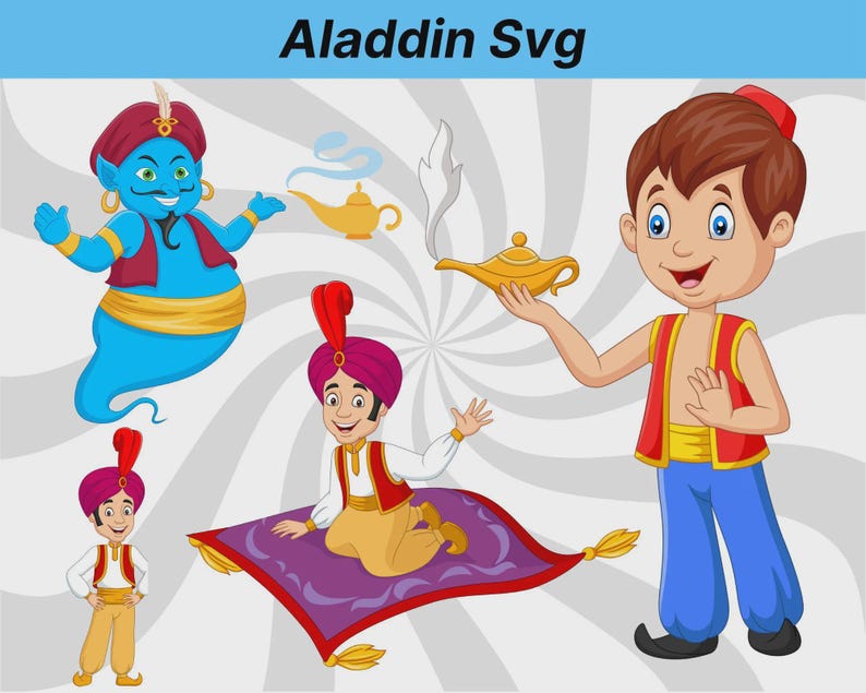 Aladdin Svg, Aladdin Clipart, Aladdin Vector, Aladdin Cricut, Aladdin ...