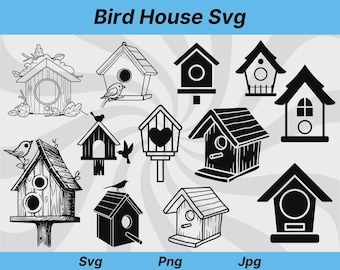 Casa para pájaros SVG, Casa para pájaros PNG, Clipart de casa para pájaros, Silueta de casa para pájaros, Contorno de casa para pájaros, Casa para pájaros Cricut, Vector de casa para pájaros