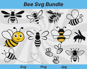 Paquete de SVG de abeja, clipart de abeja, SVG de abeja de miel, PNG de abeja de miel, SVG de colmena de abejas, SVG de abeja reina, contorno de abeja, Cricut de abeja, camiseta de abeja, silueta de abeja