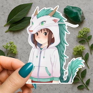 Chihiro x Haku - Sticker or Magnet - Spirited Away - Anime - Hand Drawn - Hand Made - Water Resistant - UV Protection