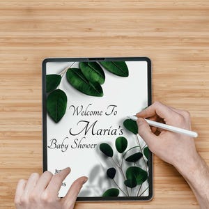 Carte de baby shower minimaliste personnalisable numériquement