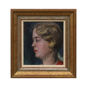 Vintage &quot;Portrait Of Lady&quot; Oil Painting Female Portrait